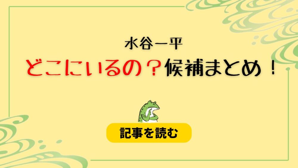 水原一平はどこにいる?候補6つ！現在は韓国や矯正施設？目撃情報は？