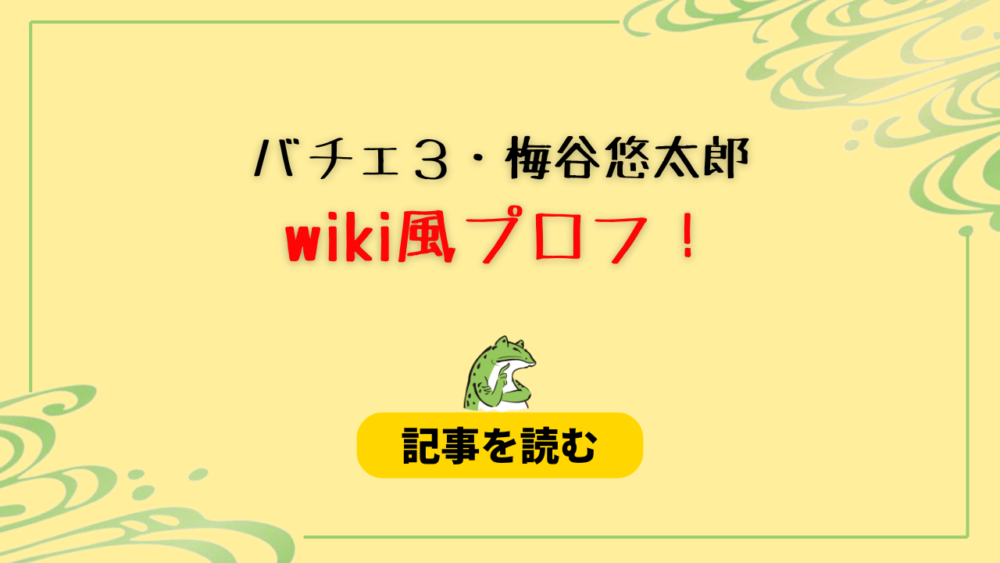 【バチェロ３】梅谷悠太郎のwiki風プロフ！職業は元消防士！大学は？