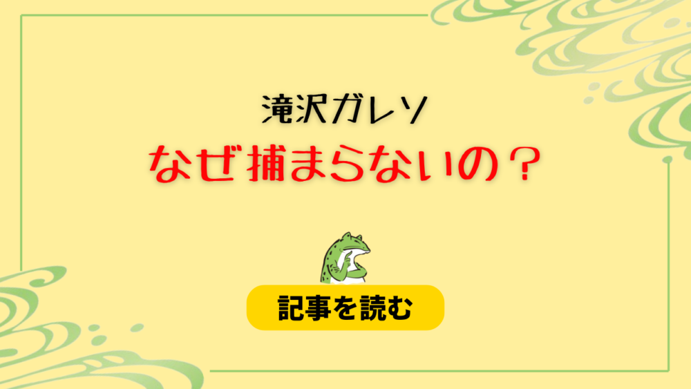 滝沢ガレソはなぜ捕まらないの？理由４つ！リスクヘッジが徹底してる？