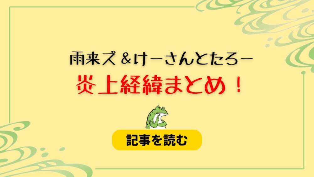 雨来ズとけーさんとたろーの炎上経緯6つ！悪いのはどっちもどっち？